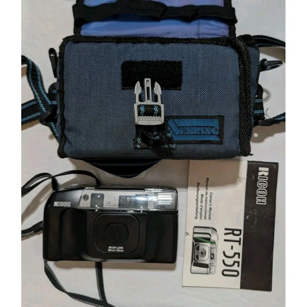 Ricoh RT-550 Vintage 35mm Film Camera Bundle With Original Manual And Bag Case